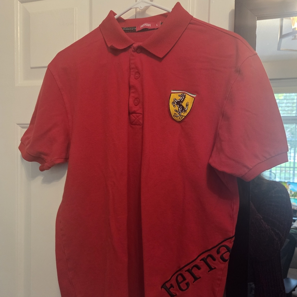 Ferrari Red Polo Shirt with Logo